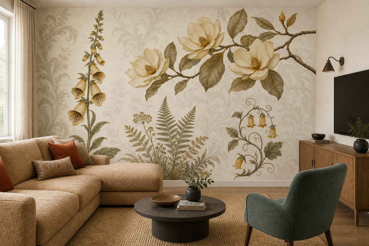 Ochre Silk Wallpaper Mural product view