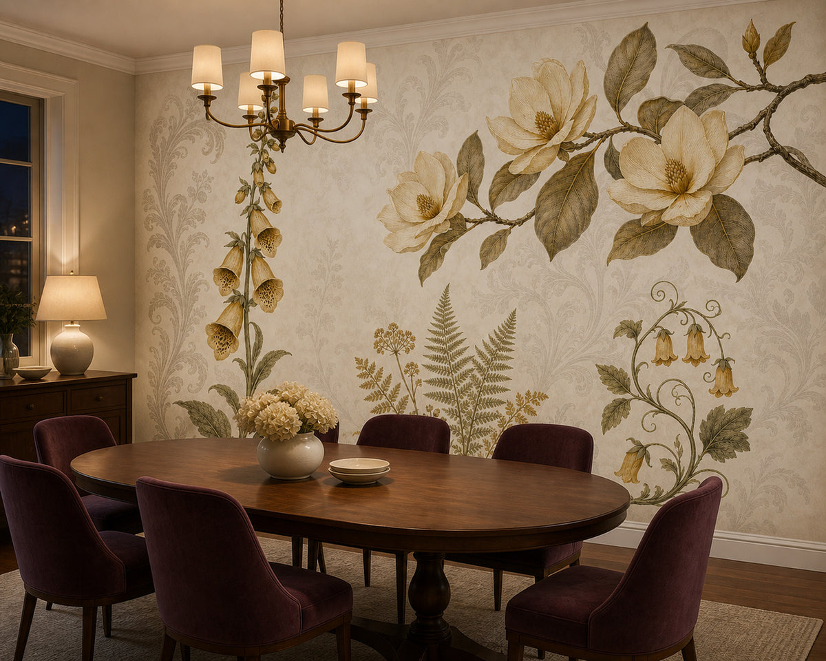 Ochre Silk Wallpaper Mural product view