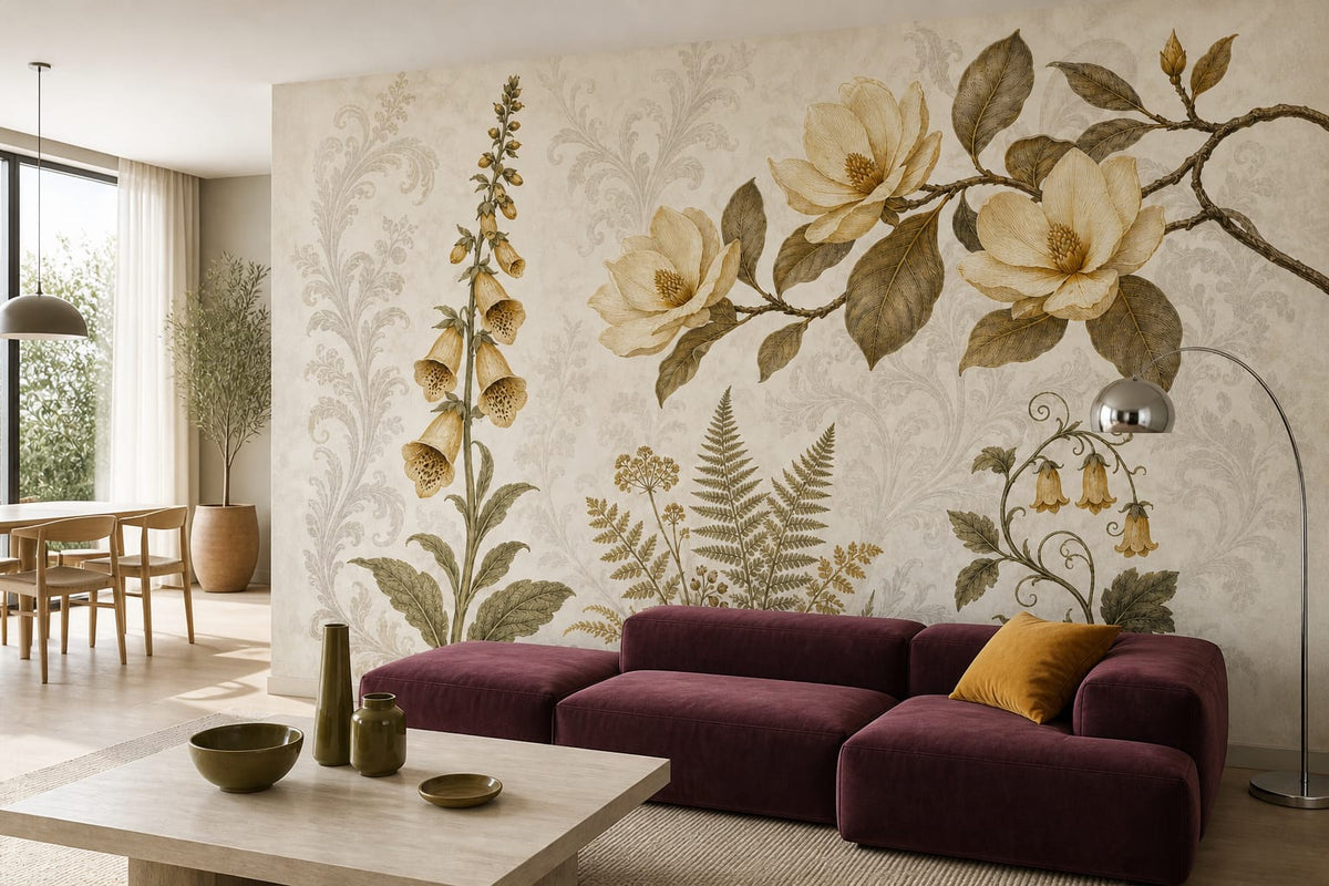 Ochre Silk Wallpaper Mural product view