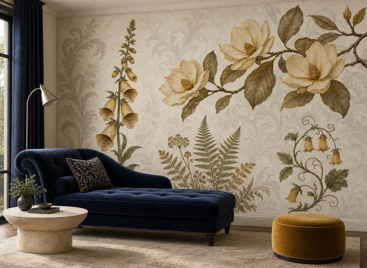 Ochre Silk Wallpaper Mural product view