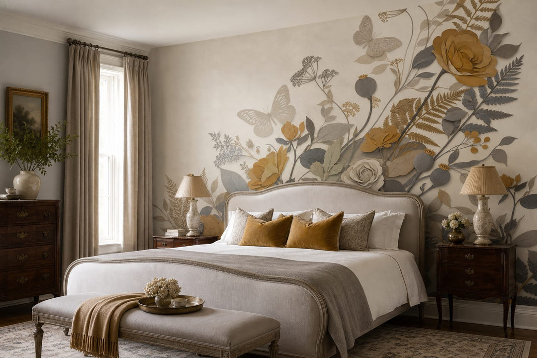 Ochre Silk Wallpaper Mural product view