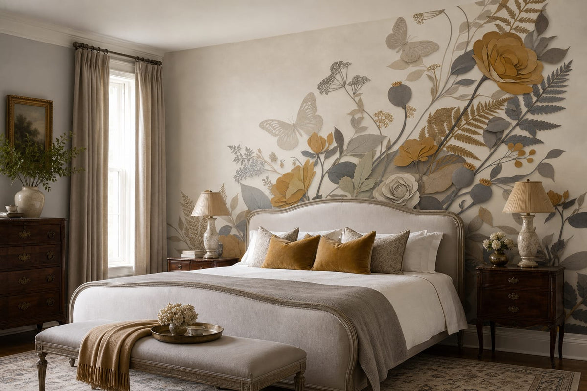 Ochre Silk Wallpaper Mural product view