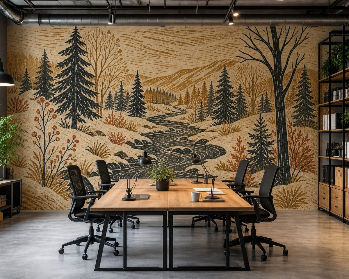 Ochre Snow Wallpaper Mural product view