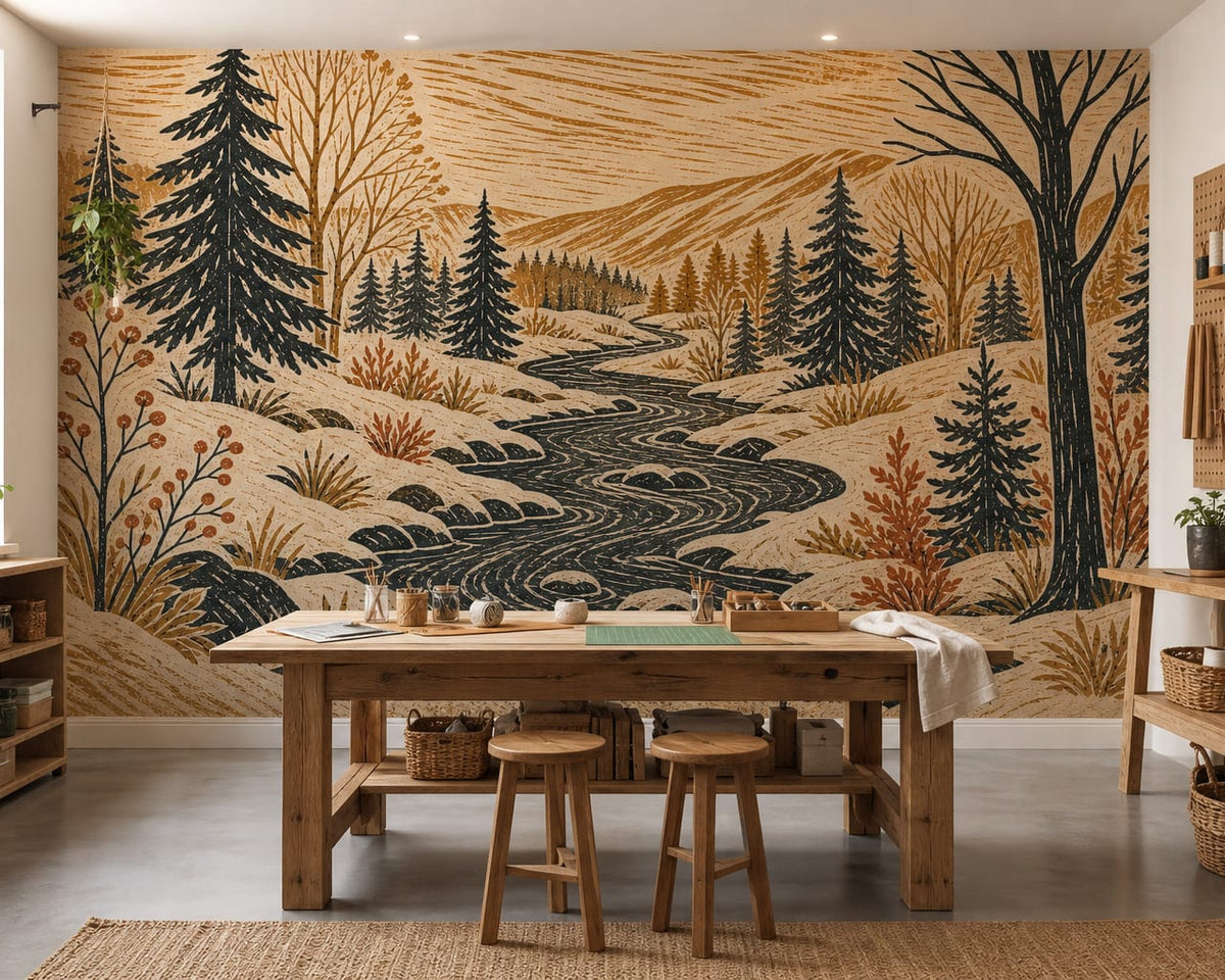 Ochre Snow Wallpaper Mural product view