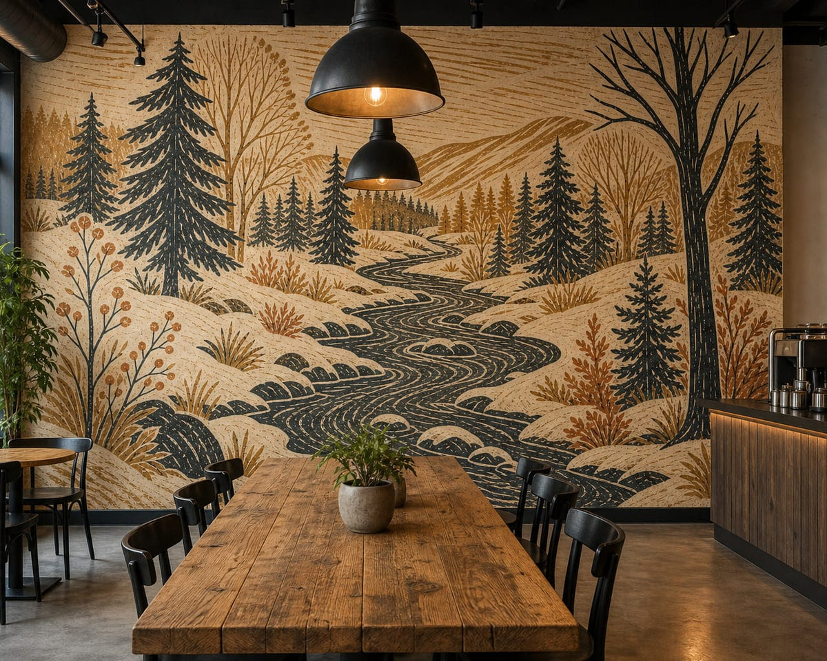 Ochre Snow Wallpaper Mural product view