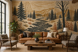 Ochre Snow Wallpaper Mural