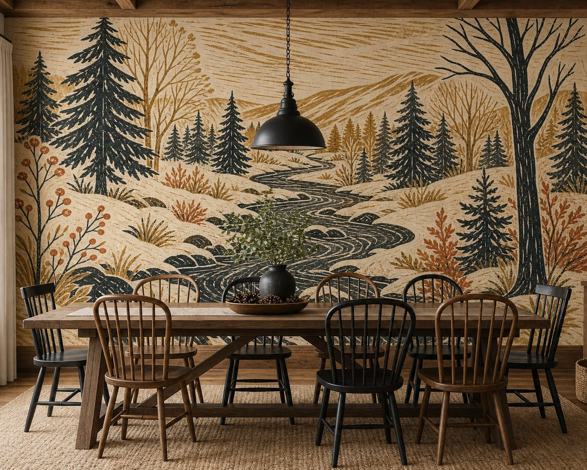 Ochre Snow Wallpaper Mural product view
