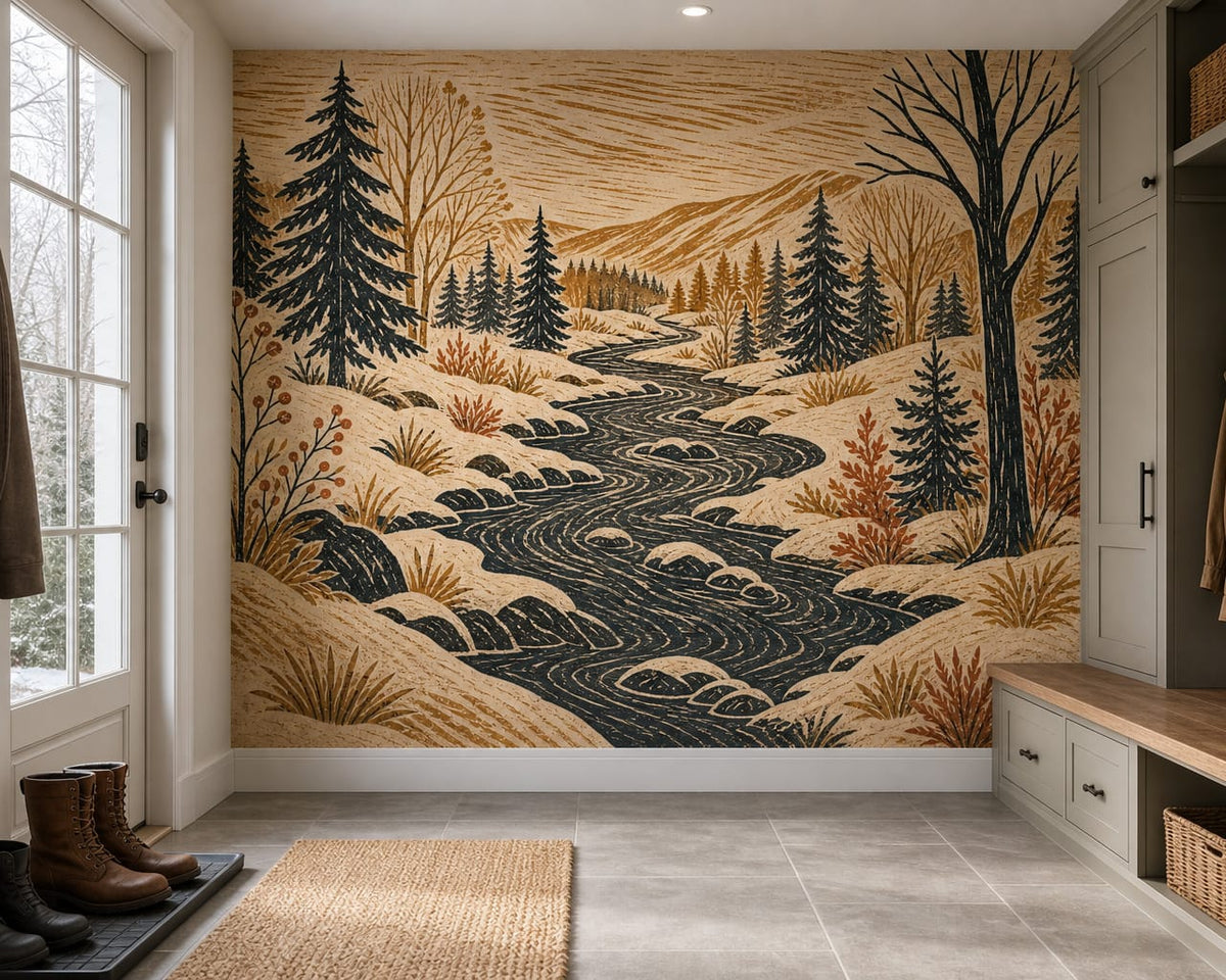 Ochre Snow Wallpaper Mural product view