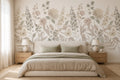 Pale Beige Botanical English Garden Wallpaper Mural