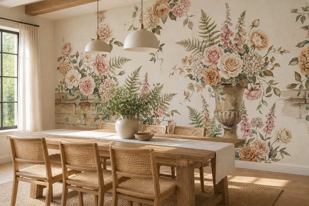 ochre vintage jungle wallpaper dining custom self adhesive non woven vinyl removable
