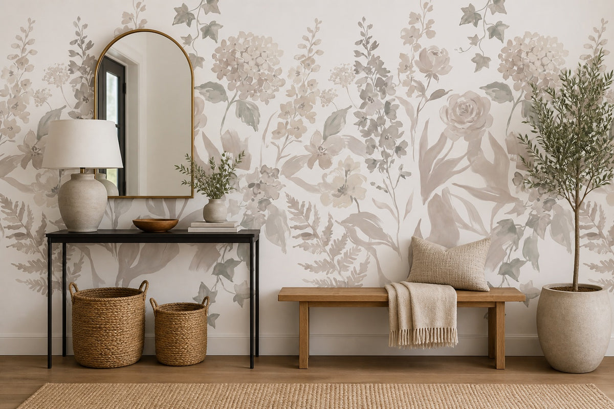 ochre vintage jungle wallpaper entry custom peel and stick non woven vinyl removable