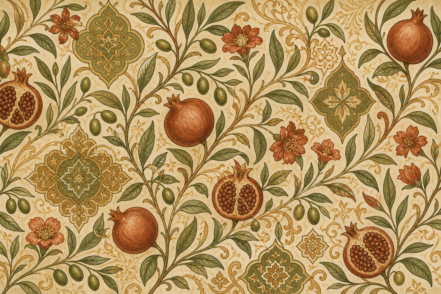Olive Design Wallpaper Mural