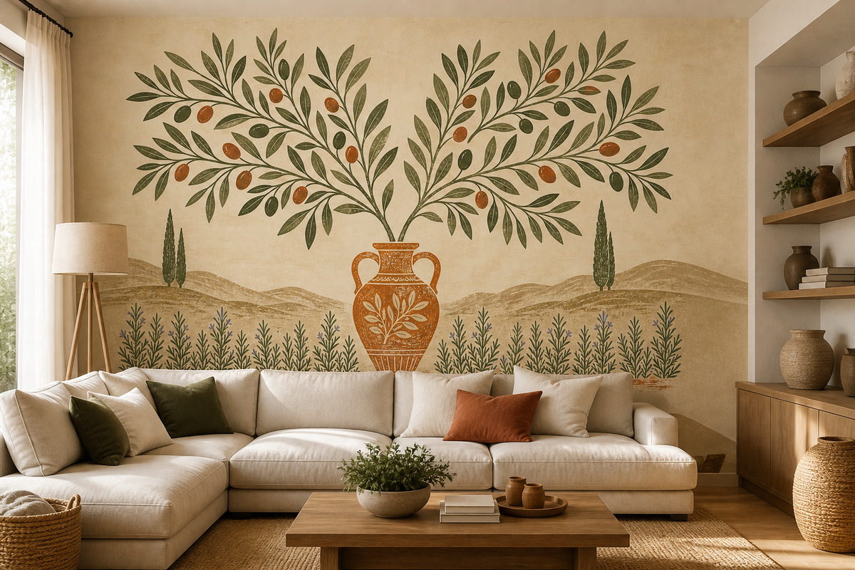 Olive Rosemary Wallpaper Mural product view