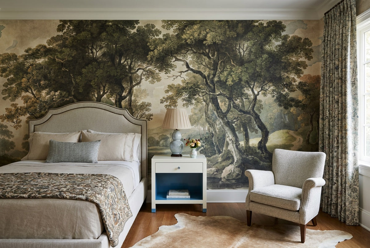 olive forest kids room custom self adhesive non woven vinyl removable wallpaper mural