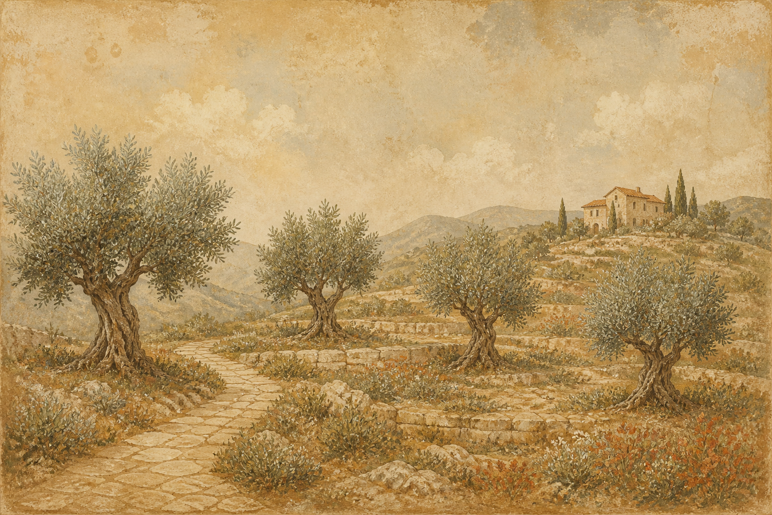 Olive Grove Wallpaper Mural