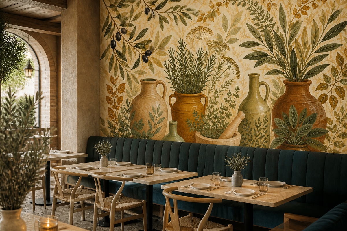 Olive Herb Wallpaper Mural product view