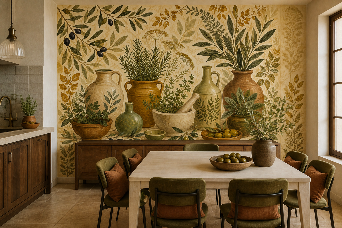 Olive Herb Wallpaper Mural product view