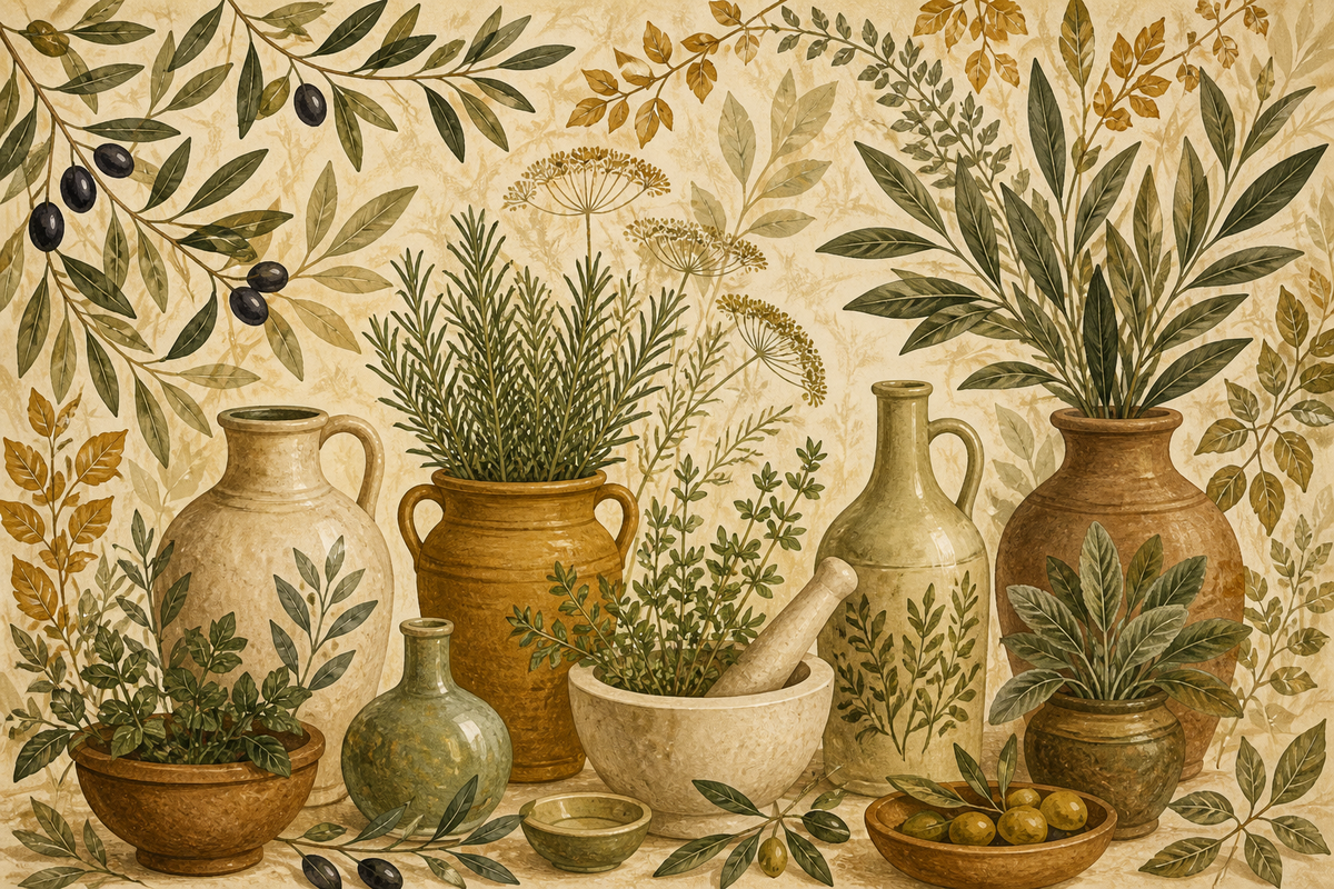 Olive Herb Wallpaper Mural product view
