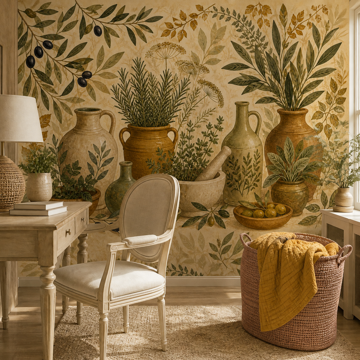 Olive Herb Wallpaper Mural product view