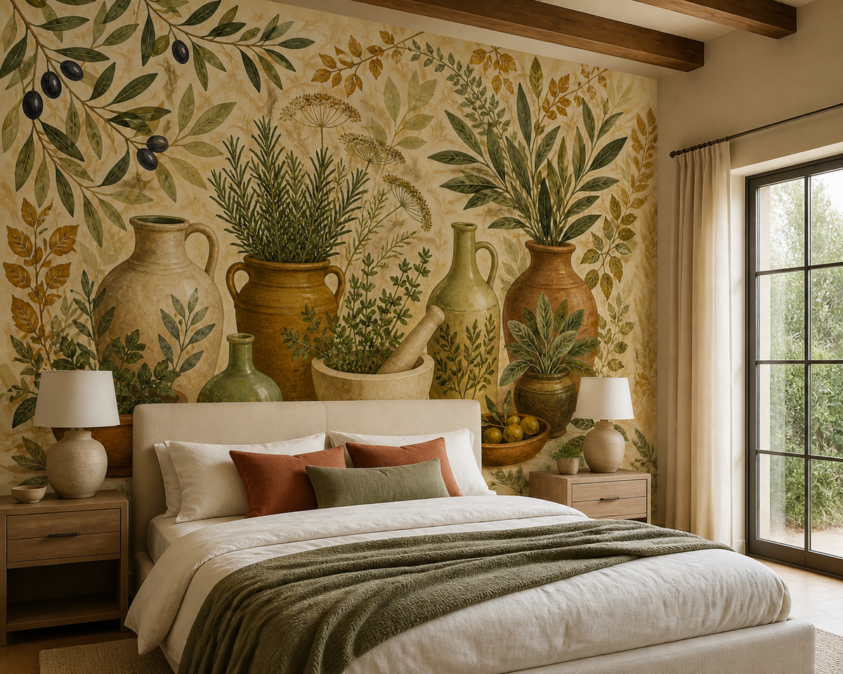 Olive Herb Wallpaper Mural product view
