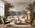Vintage Castle Lake Landscape Wallpaper Mural