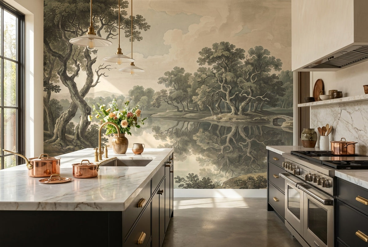 olive lake wallpaper mural custom self adhesive kitchen removable non woven vinyl