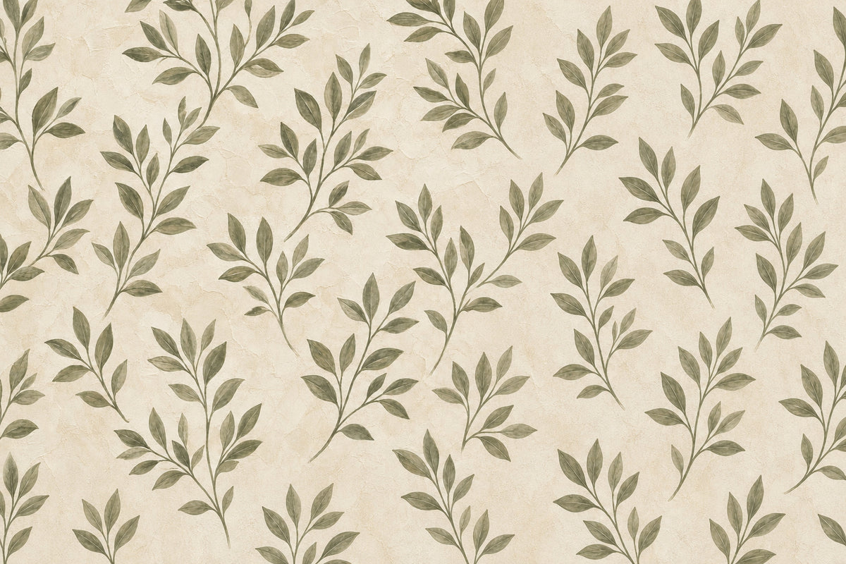 Olive Leaf Sprig Wallpaper Mural product view