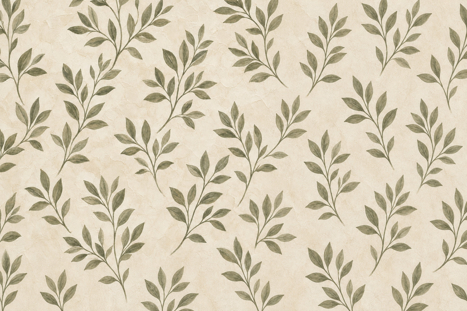 Olive Leaf Sprig Wallpaper Mural