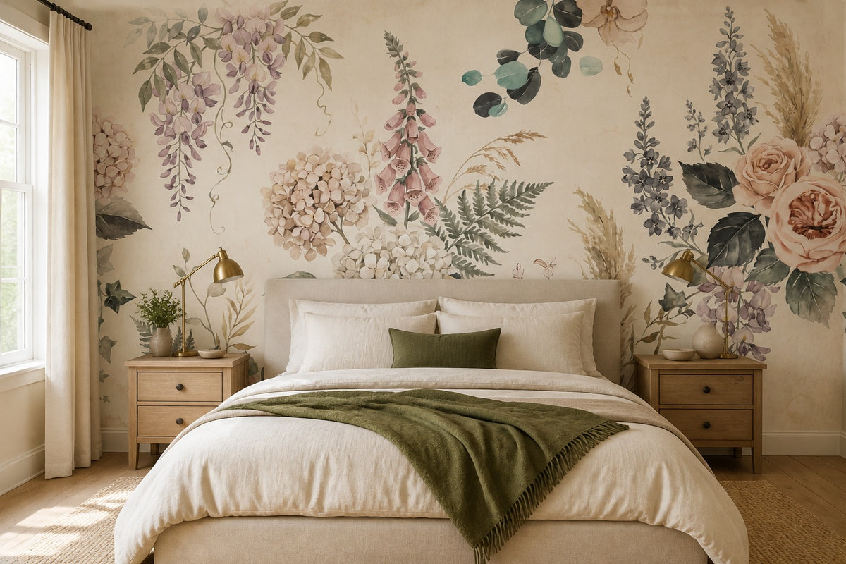 olive leaf vintage jungle wallpaper bedroom custom stick on non woven vinyl removable