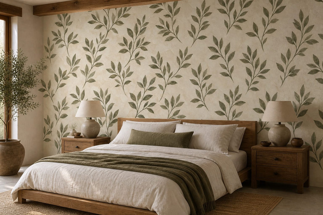 Olive Leaf Sprig Wallpaper Mural product view