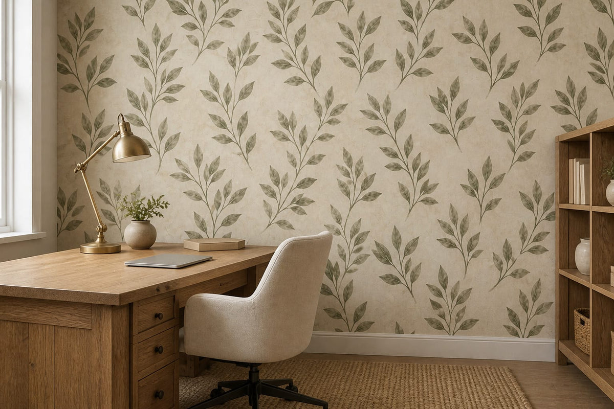 Olive Leaf Sprig Wallpaper Mural product view