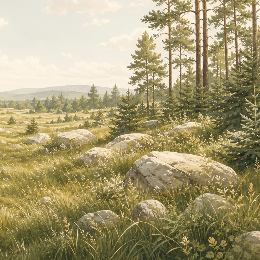 Olive Meadow Wallpaper Mural product view