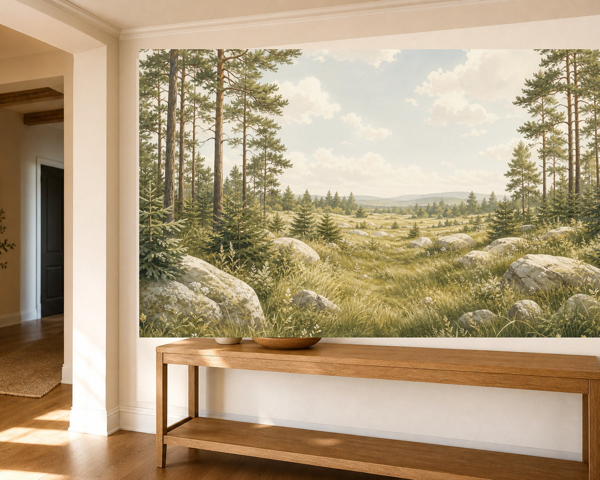 Olive Meadow Wallpaper Mural product view