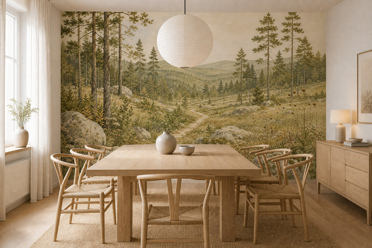 Olive Pine Wallpaper Mural product view