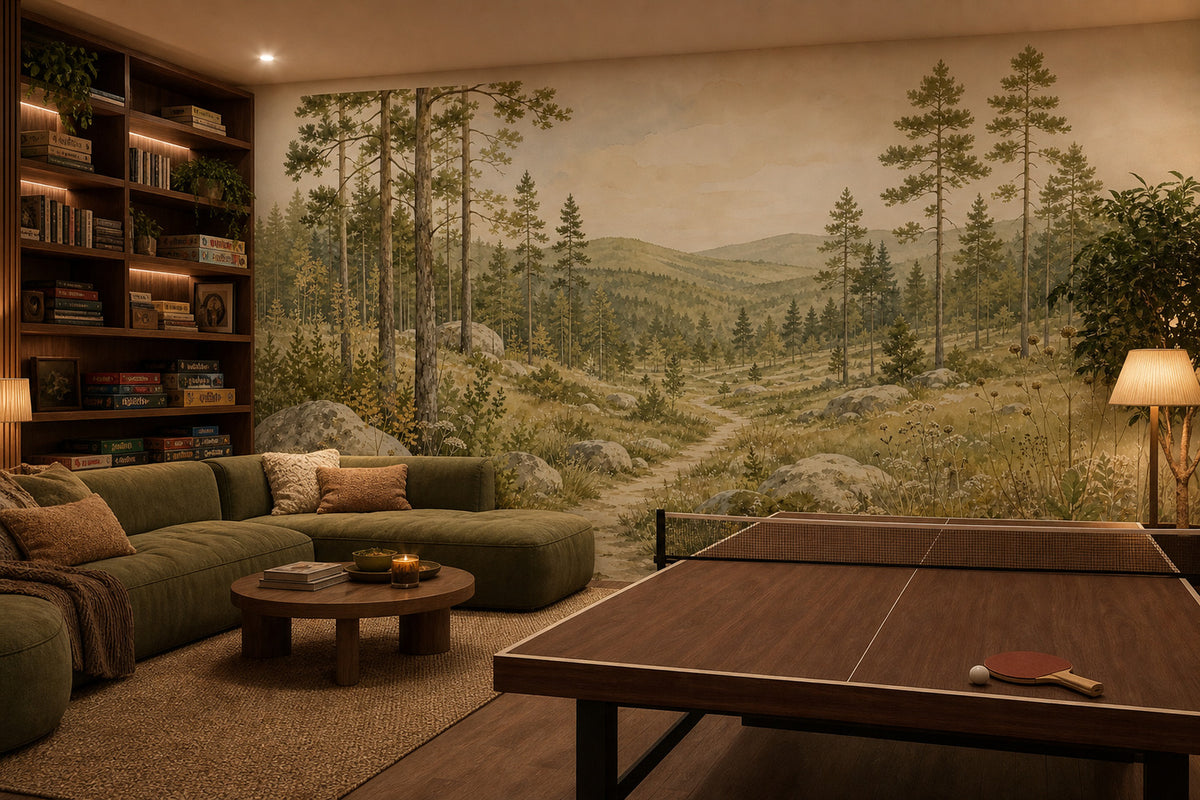 Olive Pine Wallpaper Mural product view