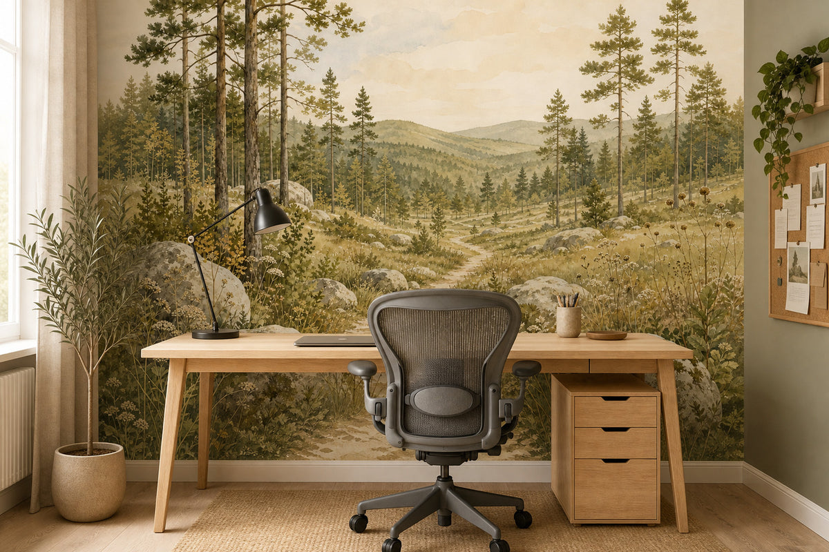 Olive Pine Wallpaper Mural product view