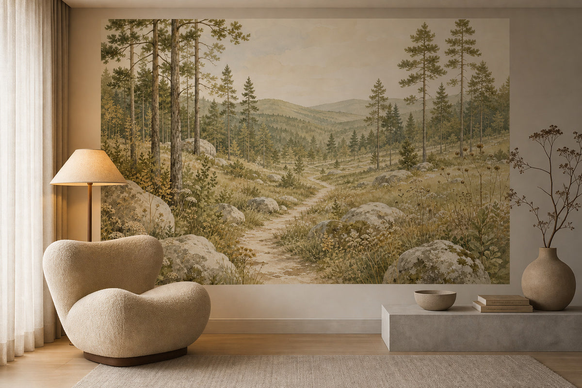 Olive Pine Wallpaper Mural product view