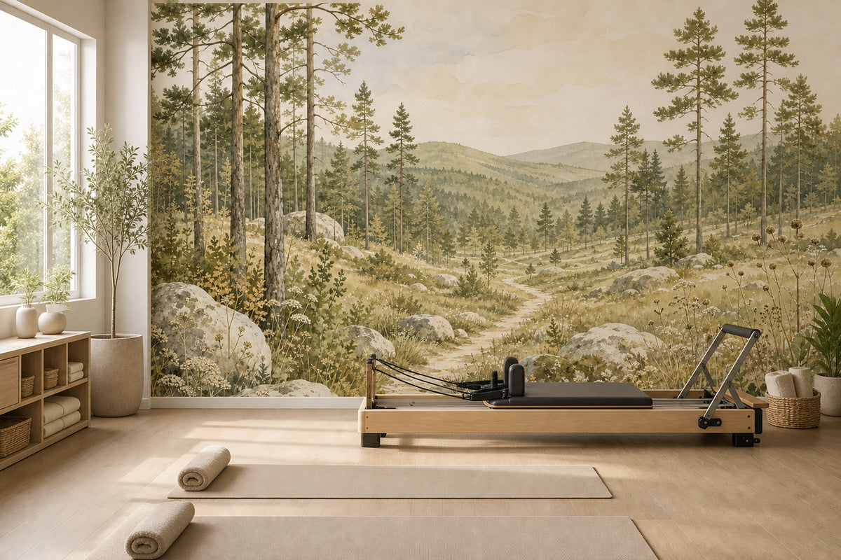 Olive Pine Wallpaper Mural product view