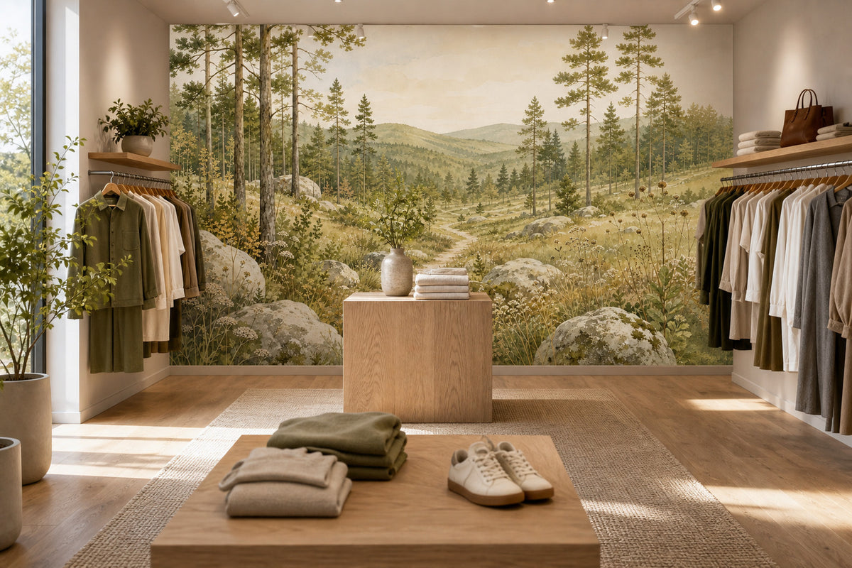 Olive Pine Wallpaper Mural product view