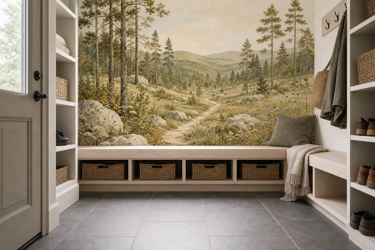 Olive Pine Wallpaper Mural product view
