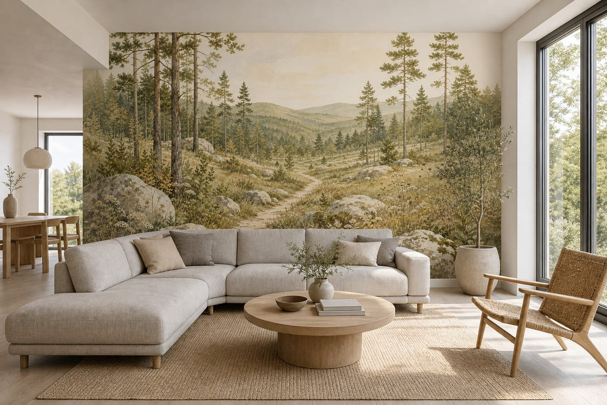 Olive Pine Wallpaper Mural product view