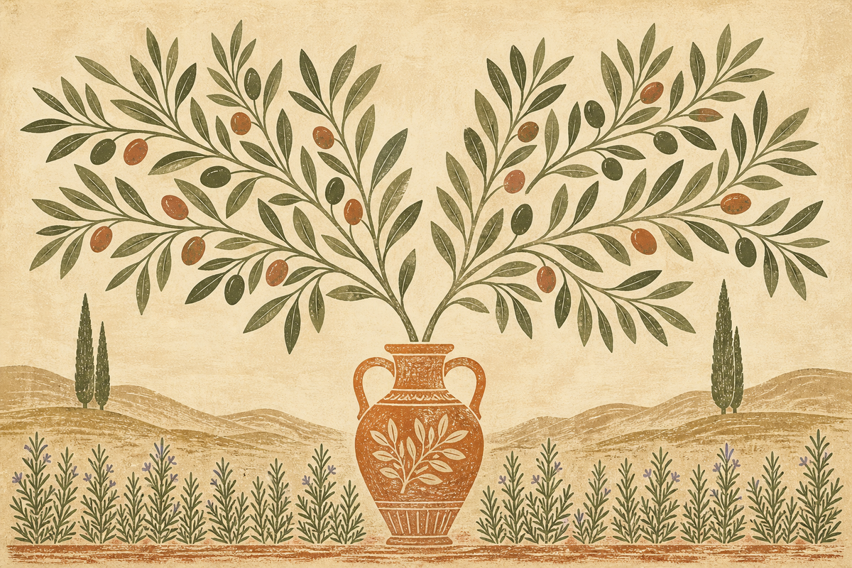 Olive Rosemary Wallpaper Mural product view
