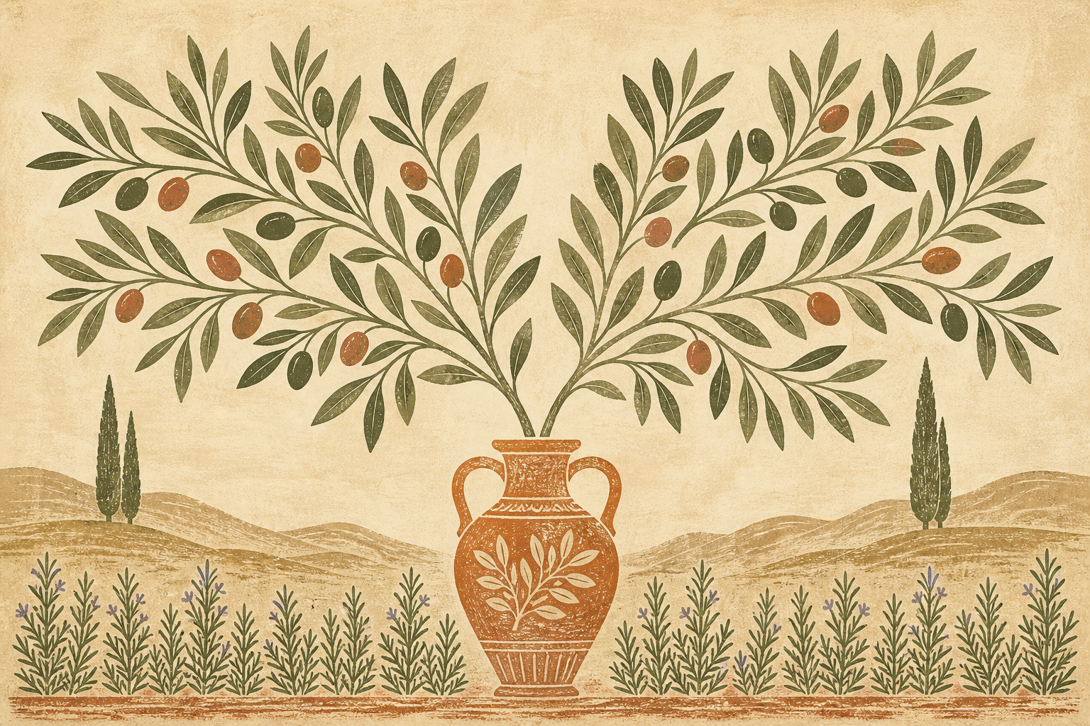 Olive Rosemary Wallpaper Mural