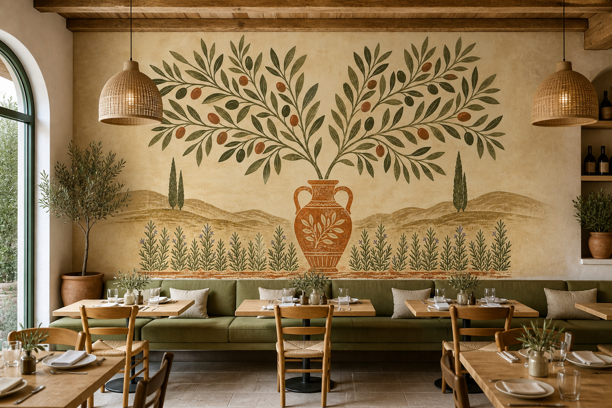 Olive Rosemary Wallpaper Mural product view