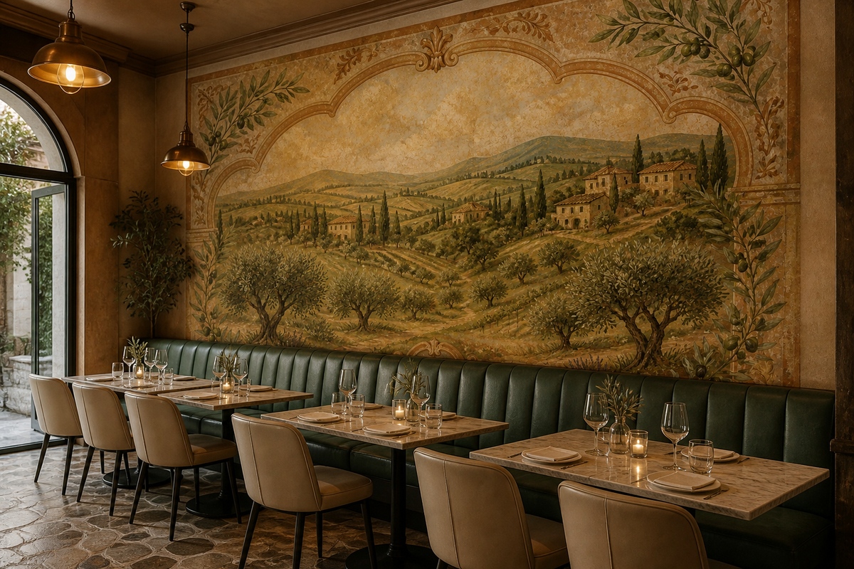 Olive Tuscan Wallpaper Mural product view