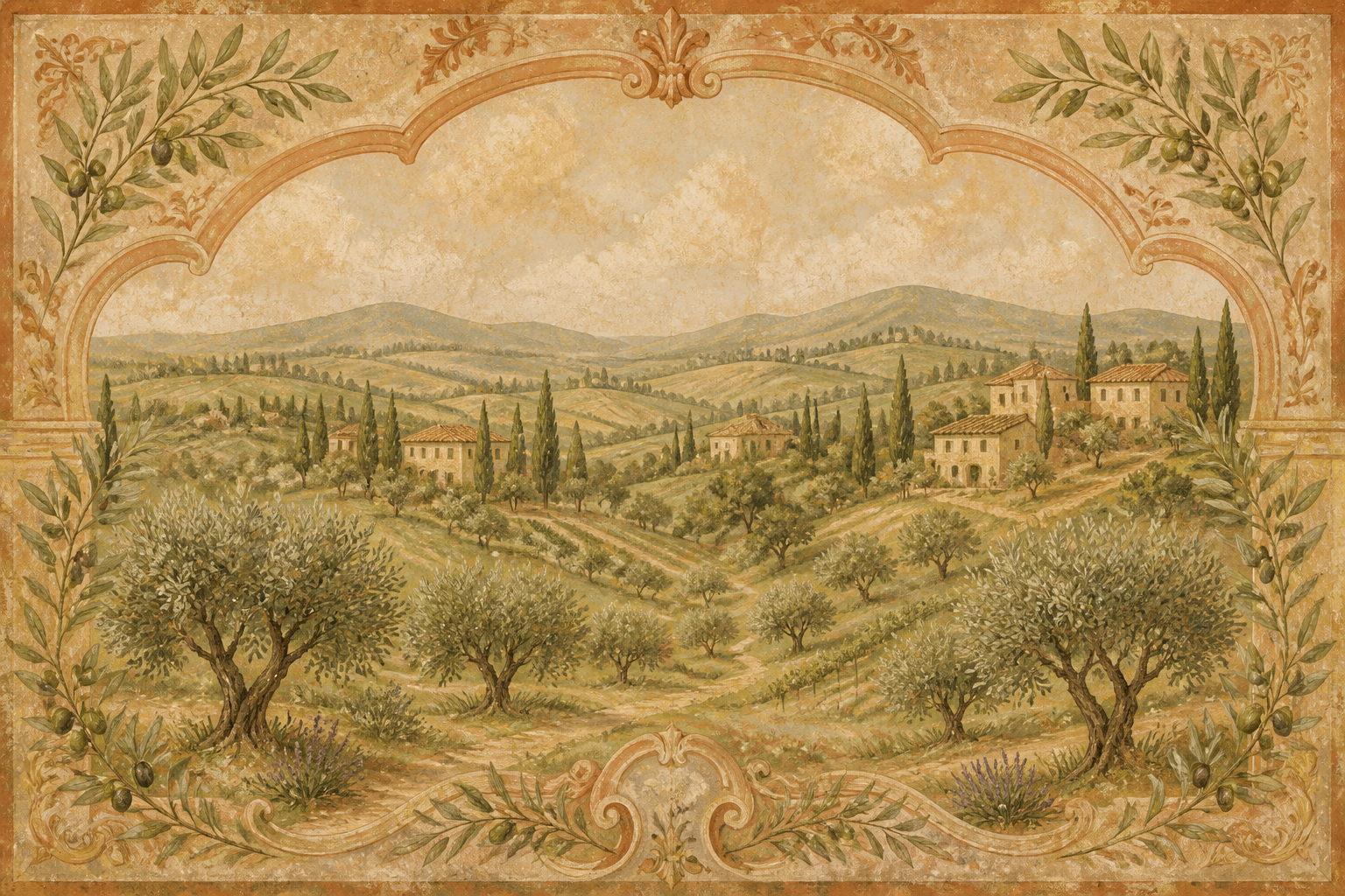 Olive Tuscan Wallpaper Mural