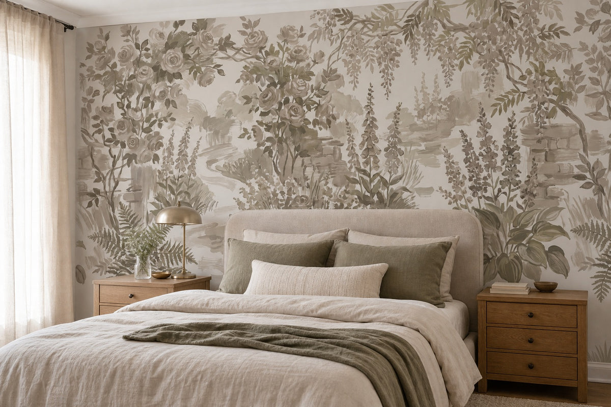 olive vintage jungle wallpaper bedroom custom peel and stick non woven vinyl removable