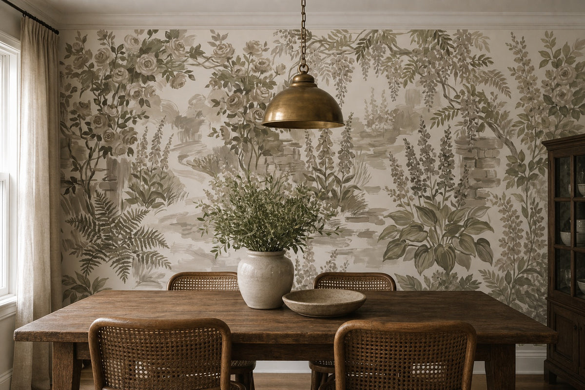 olive vintage jungle wallpaper dining custom self adhesive non woven vinyl removable