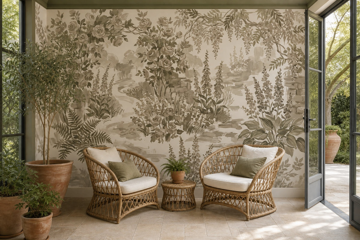 olive vintage jungle wallpaper garden custom self adhesive non woven vinyl removable