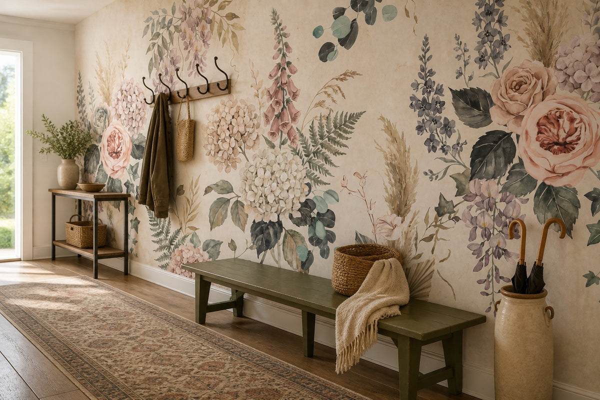 olive vintage jungle wallpaper hallway custom peel and stick non woven vinyl removable
